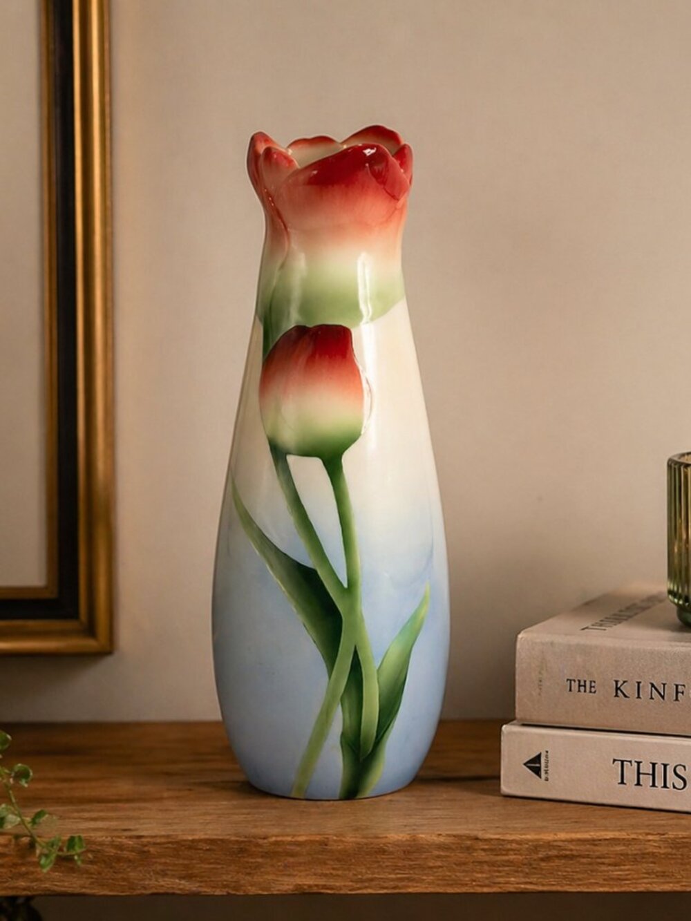 Vintage Franz Collection Porcelain Tulip Vase Hand Painted MCM Taiwan XP1815